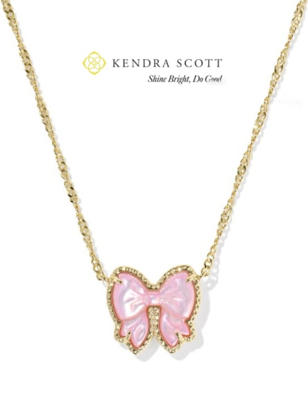 Kendra Scott Haley Bow Gold Short Pendant Necklace